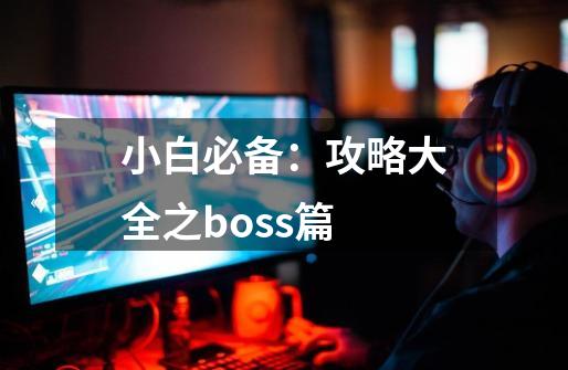 小白必备：攻略大全之boss篇-第1张-游戏资讯-龙启网络