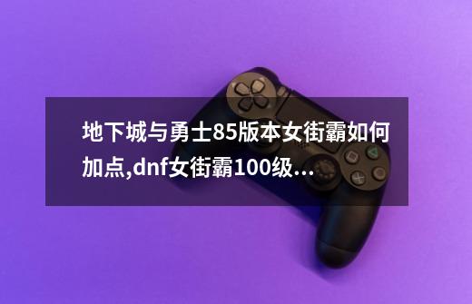 地下城与勇士85版本女街霸如何加点,dnf女街霸100级刷图加点-第1张-游戏资讯-龙启网络