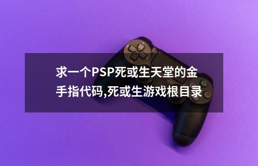 求一个PSP死或生天堂的金手指代码,死或生游戏根目录-第1张-游戏资讯-龙启网络