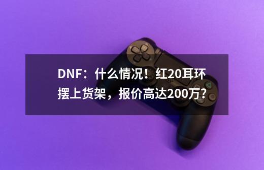 DNF：什么情况！红20耳环摆上货架，报价高达200万？-第1张-游戏资讯-龙启网络