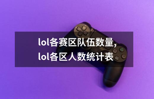 lol各赛区队伍数量,lol各区人数统计表-第1张-游戏资讯-龙启网络