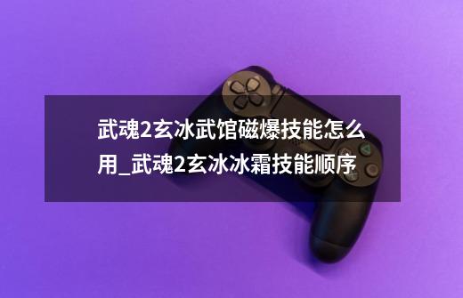 武魂2玄冰武馆磁爆技能怎么用_武魂2玄冰冰霜技能顺序-第1张-游戏资讯-龙启网络