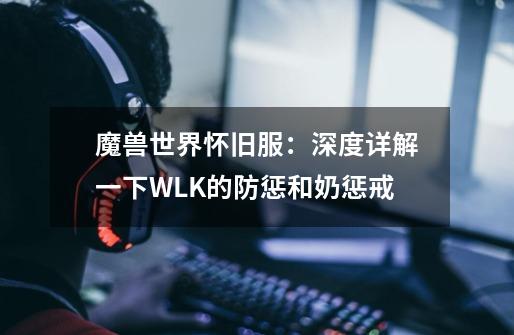 魔兽世界怀旧服：深度详解一下WLK的防惩和奶惩戒-第1张-游戏资讯-龙启网络