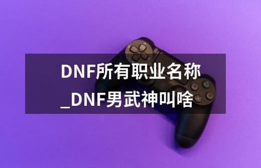 DNF所有职业名称_DNF男武神叫啥-第1张-游戏资讯-龙启网络