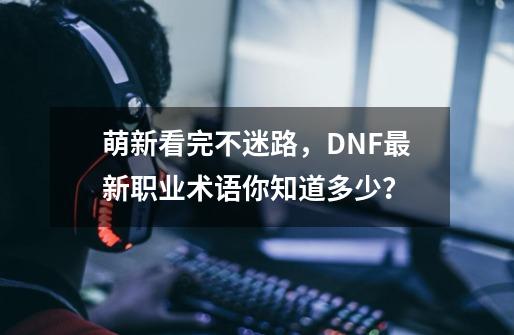 萌新看完不迷路，DNF最新职业术语你知道多少？-第1张-游戏资讯-龙启网络