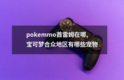 pokemmo酋雷姆在哪,宝可梦合众地区有哪些宠物-第1张-游戏资讯-龙启网络