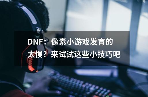 DNF：像素小游戏发育的太慢？来试试这些小技巧吧-第1张-游戏资讯-龙启网络