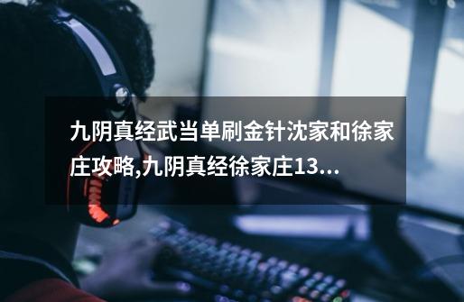 九阴真经武当单刷金针沈家和徐家庄攻略,九阴真经徐家庄136层内功-第1张-游戏资讯-龙启网络