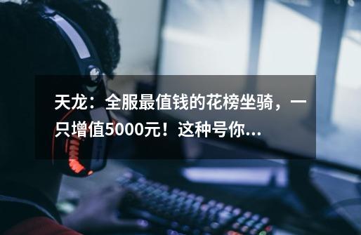 天龙：全服最值钱的花榜坐骑，一只增值5000元！这种号你喜欢吗？-第1张-游戏资讯-龙启网络