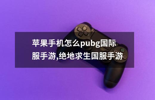 苹果手机怎么pubg国际服手游,绝地求生国服手游-第1张-游戏资讯-龙启网络